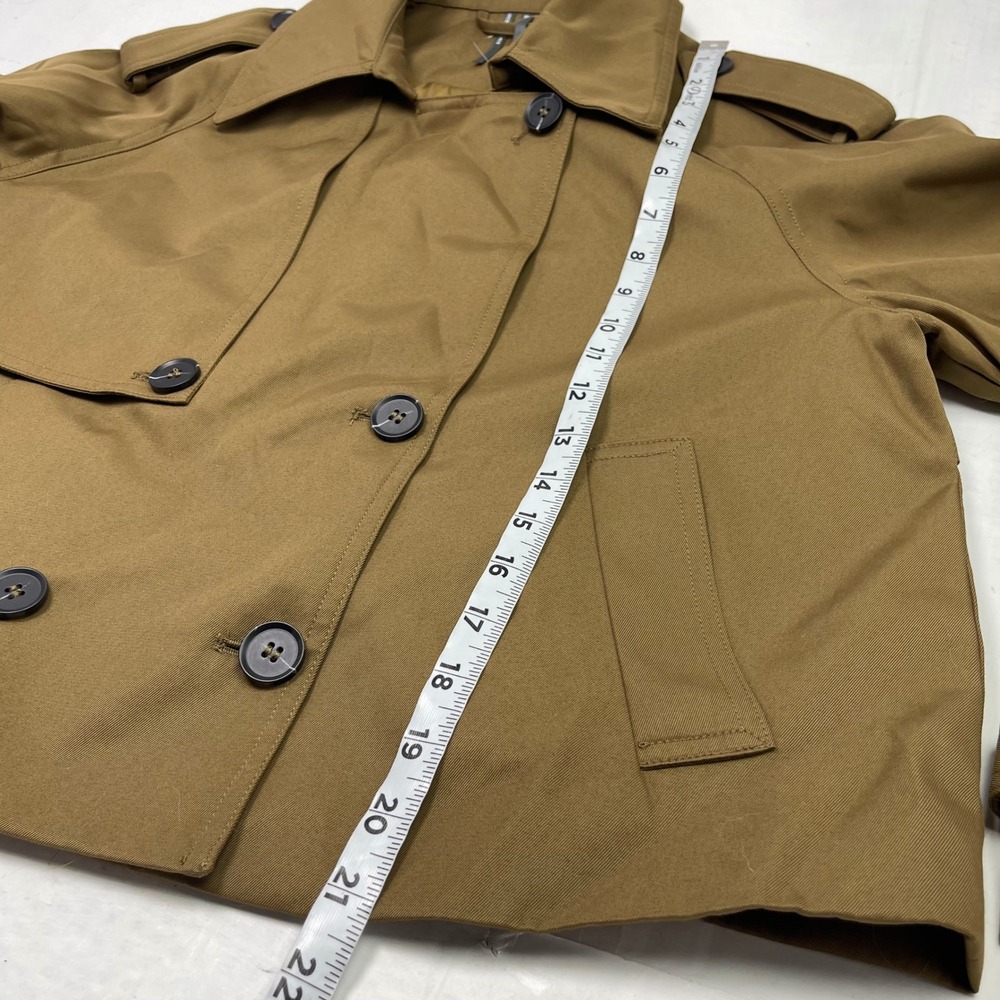 NWT Anthropologie Cropped Trench Coat XS Brown Tan Double Breasted Jacket $158 - Picture 13 of 13